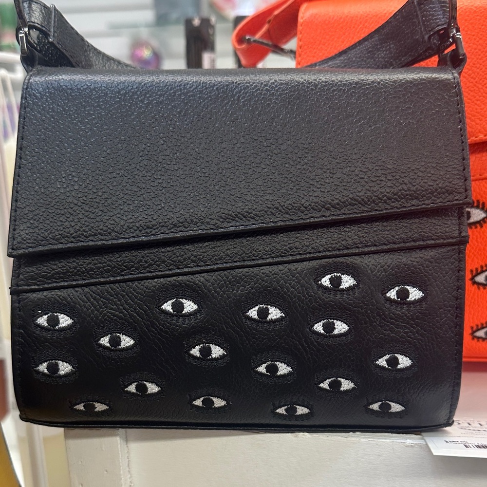 Min & Mon Anastasio MEDIUM Crossbody Black Eye-Patterned Women's Bag